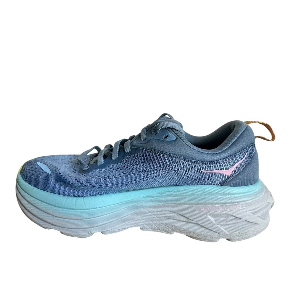 HOKA Bondi 8 Women's 6.5 Shadow Dusk Max Cushion Running Sneaker Blue Pink - Picture 3 of 9